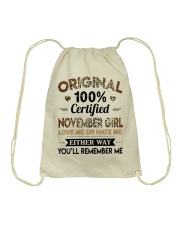 November Girl Drawstring Bag tile