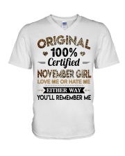 November Girl V-Neck T-Shirt tile