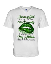 January Girl V-Neck T-Shirt tile