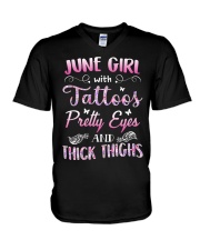 June Girl V-Neck T-Shirt tile