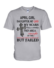 April Girl V-Neck T-Shirt tile