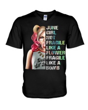 June Girl V-Neck T-Shirt tile