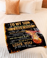 To My Son Small Fleece Blanket - 30" x 40" aos-coral-fleece-blanket-30x40-lifestyle-front-01