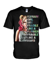 February Girl V-Neck T-Shirt tile