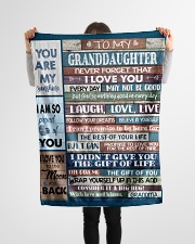 To My Granddaughter - Grandma Small Fleece Blanket - 30" x 40" aos-coral-fleece-blanket-30x40-lifestyle-front-14