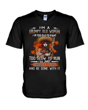 Grumpy Old Woman V-Neck T-Shirt tile