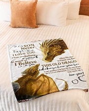 To My Son Small Fleece Blanket - 30" x 40" aos-coral-fleece-blanket-30x40-lifestyle-front-01