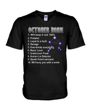 October Music Lover V-Neck T-Shirt tile
