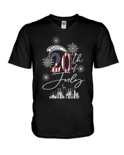 Happy July 20 V-Neck T-Shirt tile