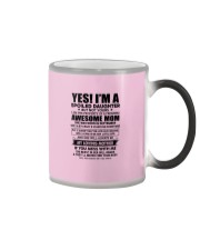 9 yes i am daughter little girl Color Changing Mug tile