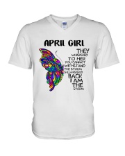 April Girl V-Neck T-Shirt tile