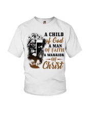 A Child Of God A Man Of Faith A Warrior Of Christ Youth T-Shirt tile