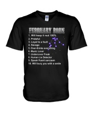 February Music Lover V-Neck T-Shirt tile