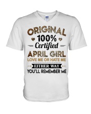 April Girl V-Neck T-Shirt tile