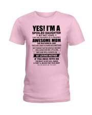 6 yes i am daughter little girl Ladies T-Shirt tile