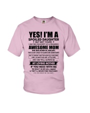 1 yes i am daughter little girl Youth T-Shirt tile