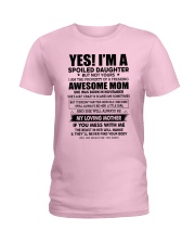 11 yes i am daughter little girl Ladies T-Shirt tile