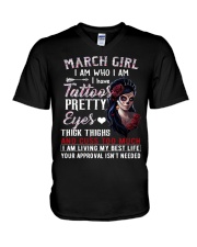 March Girl V-Neck T-Shirt tile