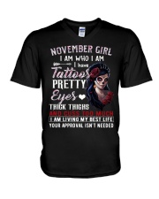 November Girl V-Neck T-Shirt tile