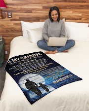 To My Grandpa - Granddaughter Small Fleece Blanket - 30" x 40" aos-coral-fleece-blanket-30x40-lifestyle-front-08
