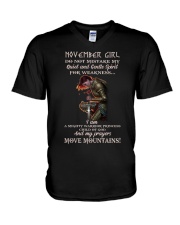 November Girl V-Neck T-Shirt tile