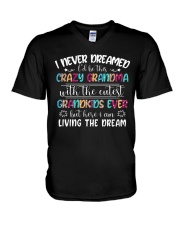 Crazy Grandma And Grandkids V-Neck T-Shirt tile