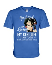 April Girl V-Neck T-Shirt tile