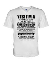 9 yes i am awesome mom V-Neck T-Shirt tile