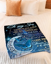 To My Son Small Fleece Blanket - 30" x 40" aos-coral-fleece-blanket-30x40-lifestyle-front-01
