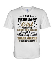 February Girl V-Neck T-Shirt tile