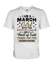 March Girl V-Neck T-Shirt tile