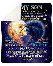 To My Son - Dad Sherpa Fleece Blanket tile