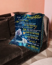 To My Daughter - Mom Small Fleece Blanket - 30" x 40" aos-coral-fleece-blanket-30x40-lifestyle-front-05