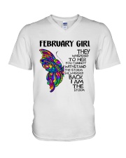 February Girl V-Neck T-Shirt tile