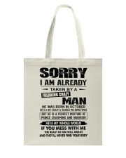 October Freaking Crazy Man Tote Bag tile