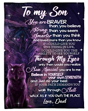 To My Son - Dad Small Fleece Blanket - 30" x 40" front