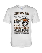 February Girl V-Neck T-Shirt tile
