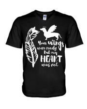 DACHSHUND YOUR WINGS WERE READY - Dachshund Lovers V-Neck T-Shirt thumbnail