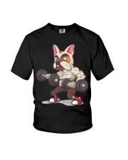 Muscle French Bulldog Working Out At The Gym T Shi Youth T-Shirt thumbnail