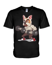 Muscle French Bulldog Working Out At The Gym T Shi V-Neck T-Shirt thumbnail