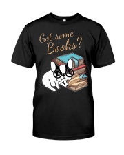 Book Lover French Bulldog Bookworm Gift Shirt Wome Classic T-Shirt front