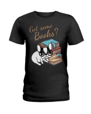 Book Lover French Bulldog Bookworm Gift Shirt Wome Ladies T-Shirt thumbnail