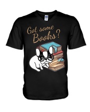 Book Lover French Bulldog Bookworm Gift Shirt Wome V-Neck T-Shirt thumbnail