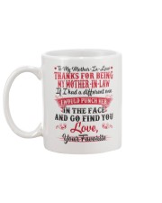 THANKS FOR BEING MY MOTHER-IN-LAW Mug back