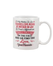THANKS FOR BEING MY MOTHER-IN-LAW Mug front