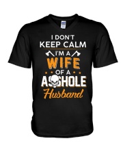 I'M A WIFE OF A ASSHOLE HUSBAND V-Neck T-Shirt tile