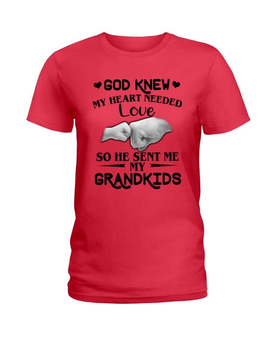 God Sent Me My Grandkids Ladies T-Shirt