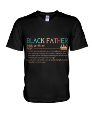 Black father shirt V-Neck T-Shirt tile
