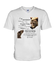1 DAY LEFT - TO MY GRANDSON FROM GRANDPA BEARS V-Neck T-Shirt thumbnail