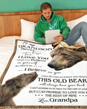 1 DAY LEFT - TO MY GRANDSON FROM GRANDPA BEARS Large Fleece Blanket - 60" x 80" aos-coral-fleece-blanket-60x80-lifestyle-front-06